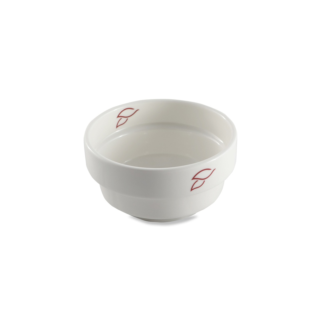 Porceletta Ivory Porcelain Round Stackable Soup Bowl 12 cm with 2 logo