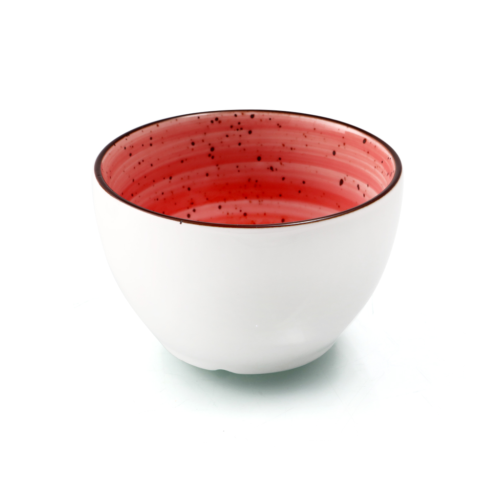 Porceletta Red Color Glazed Porcelain Soup Cup 4"