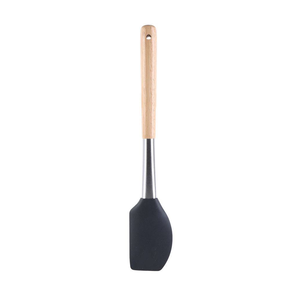 Vague Silicone Grey Silicone Scraper with Oak Wood Handle