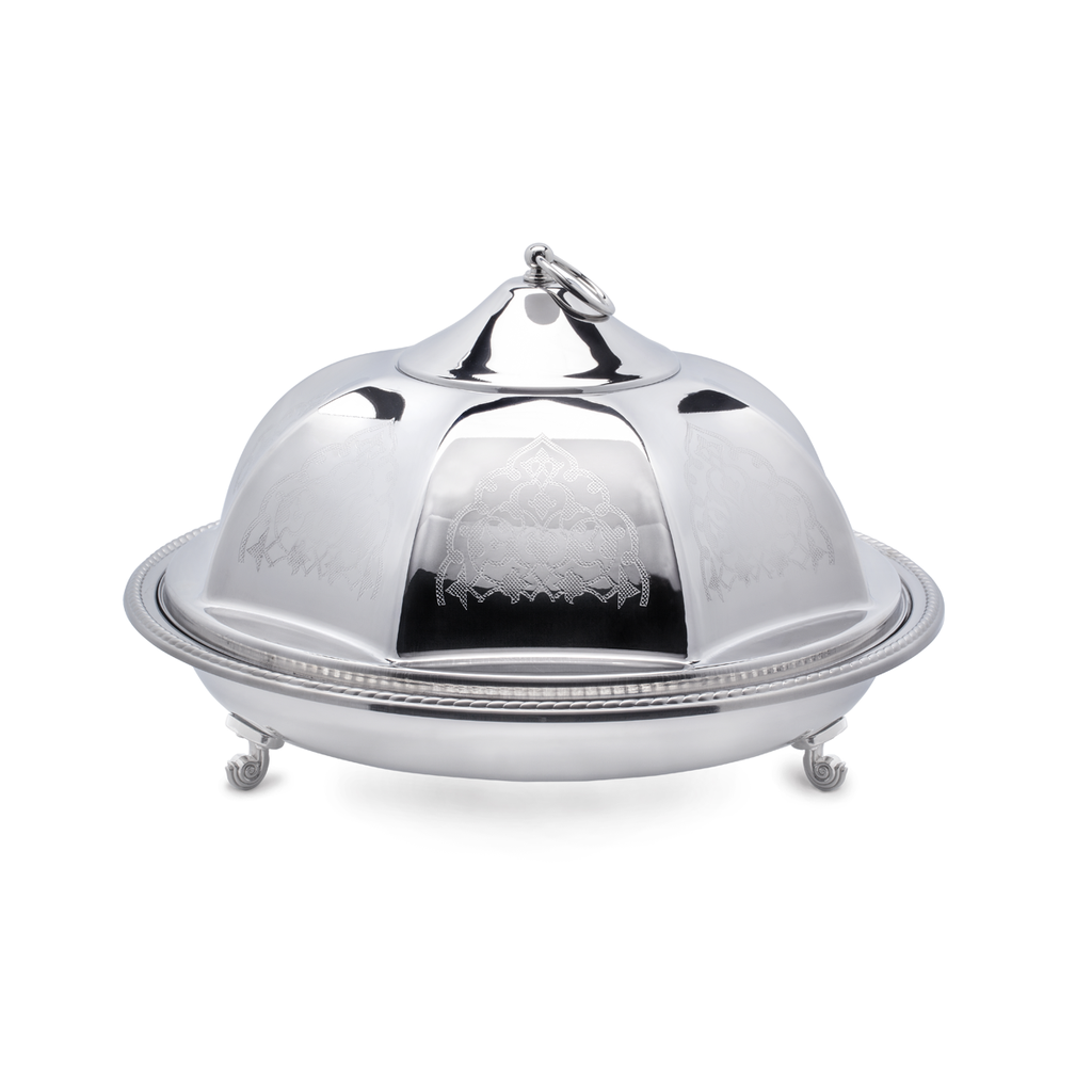 Vague Steel Round Ouzi Steel Platter 47 cm,Silver