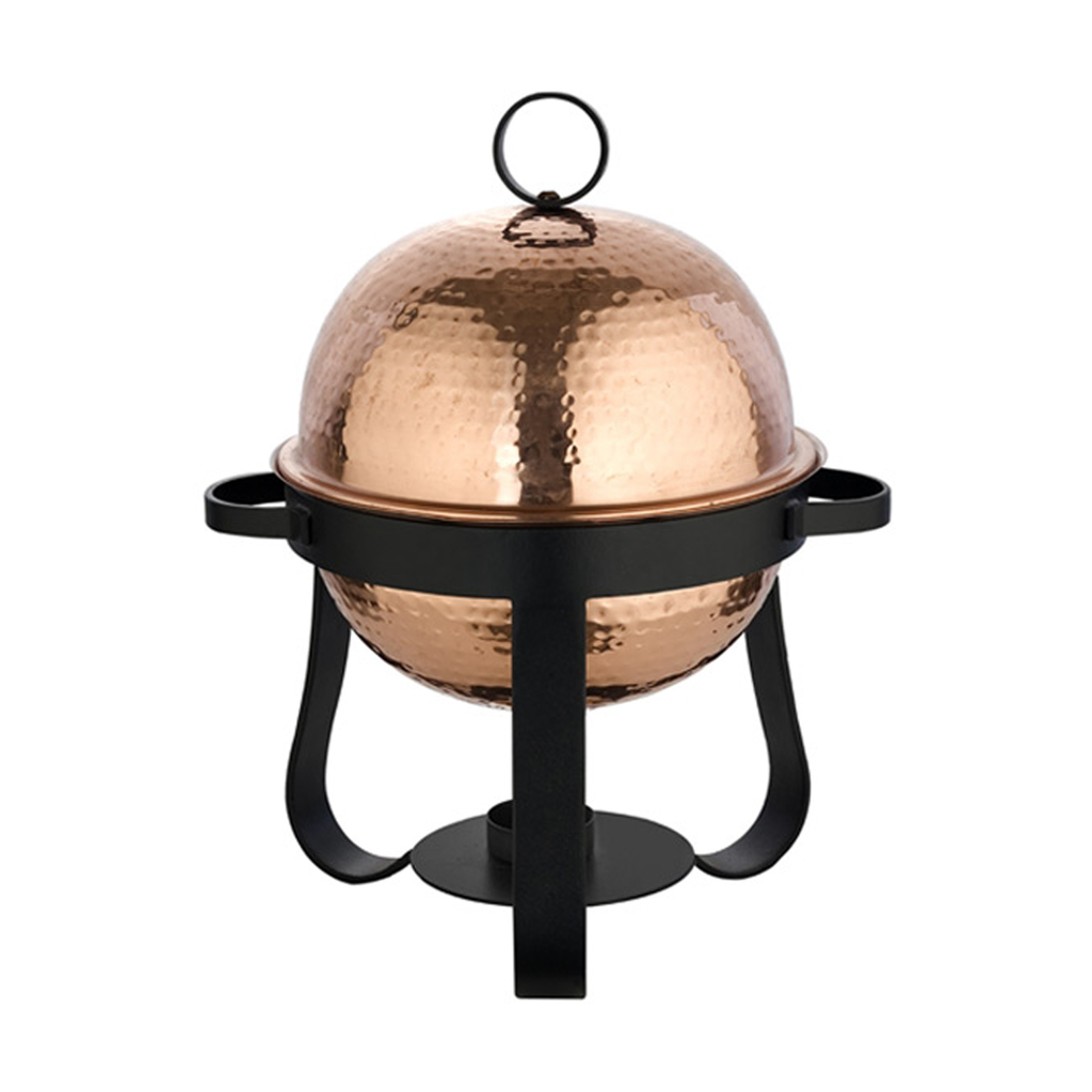Vague Stainless Steel Round Copper & Steel Chafing Dish 10 Liter India