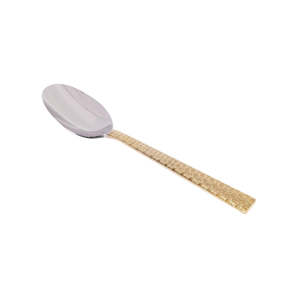 Vague Stainless Steel VIP Dessert Spoon with Golden Handle