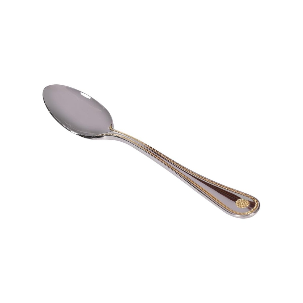 Vague Stainless Steel VIP Dessert Spoon with Golden Handle