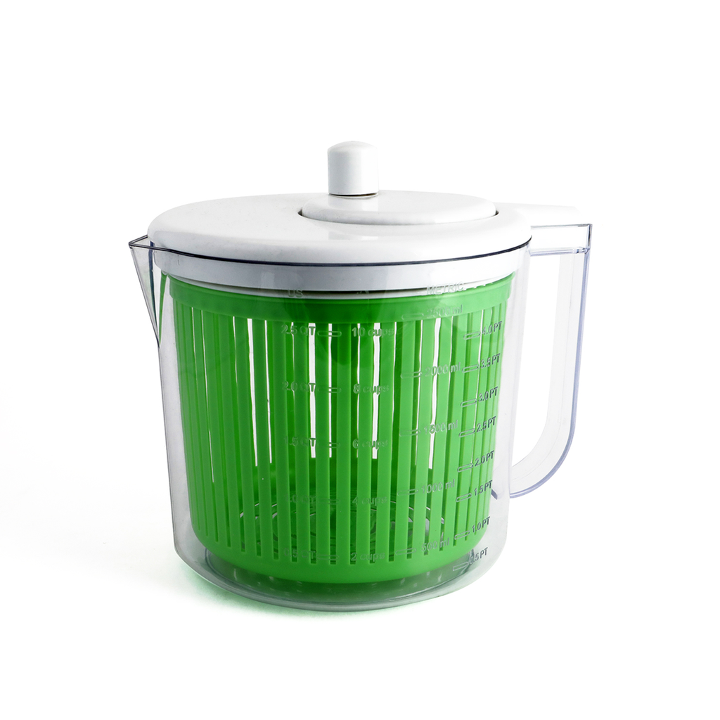 Vague Plastic Salad Spinner 16.5 cm-Green White