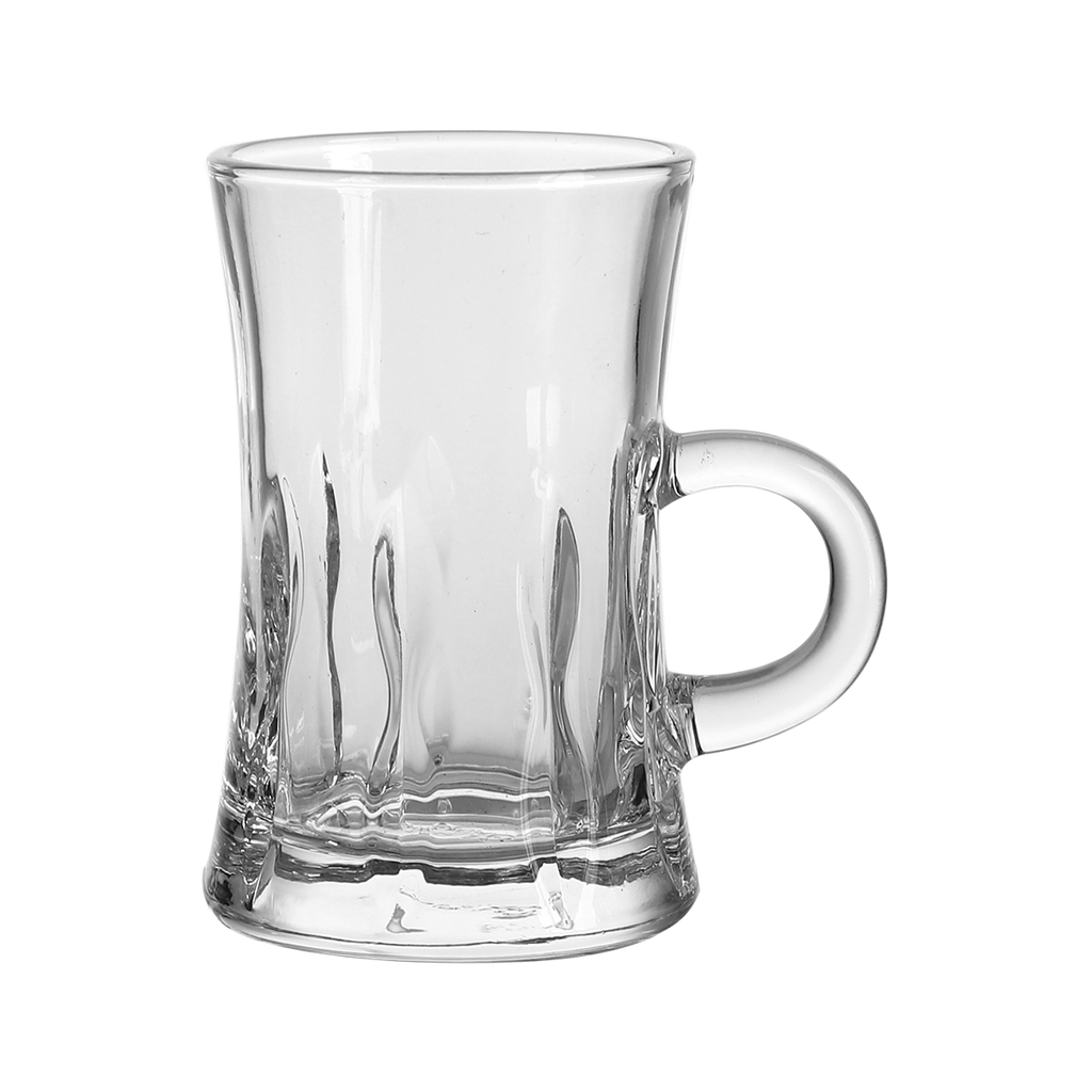 Vague 6 Pcs Glass Tea Cup 105 ml Set - V04 Design