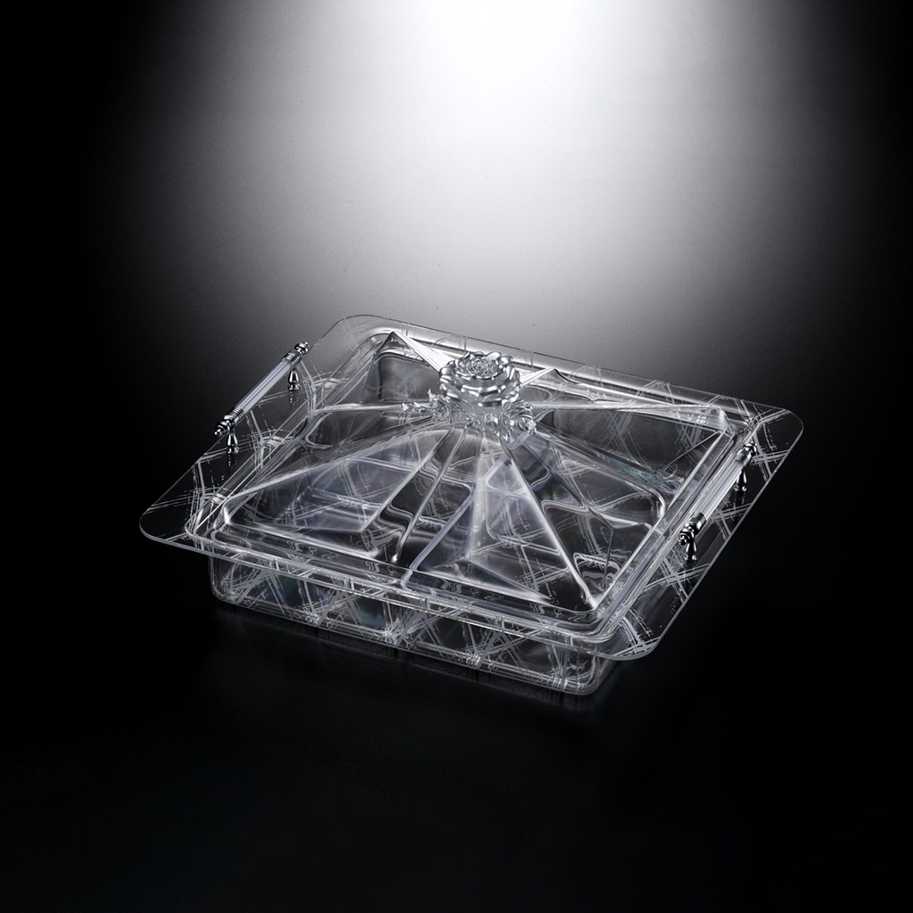 Vague Acrylic Serving Set with 4 Bowls - Silver