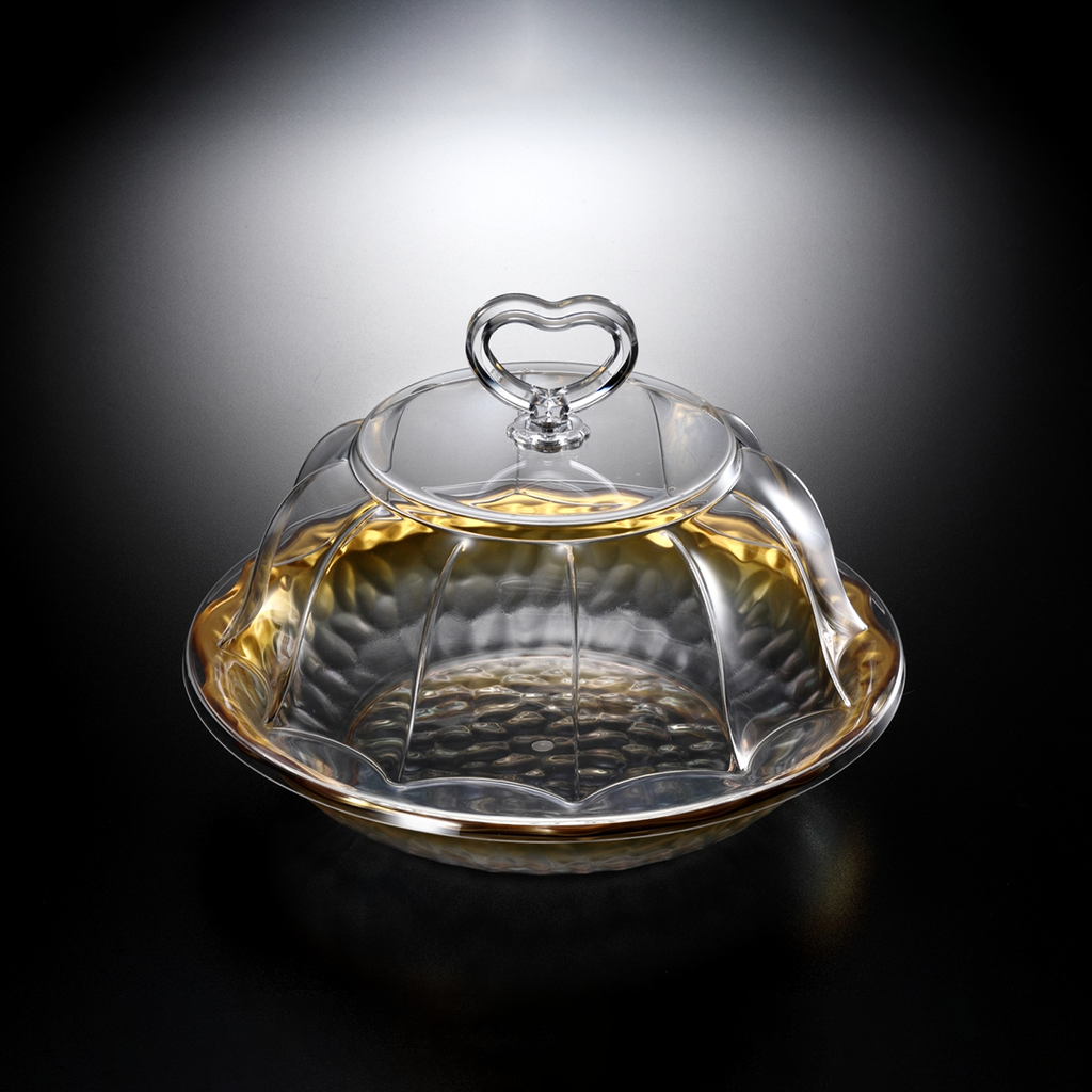 Vague Acrylic Round Serving Set Gold
