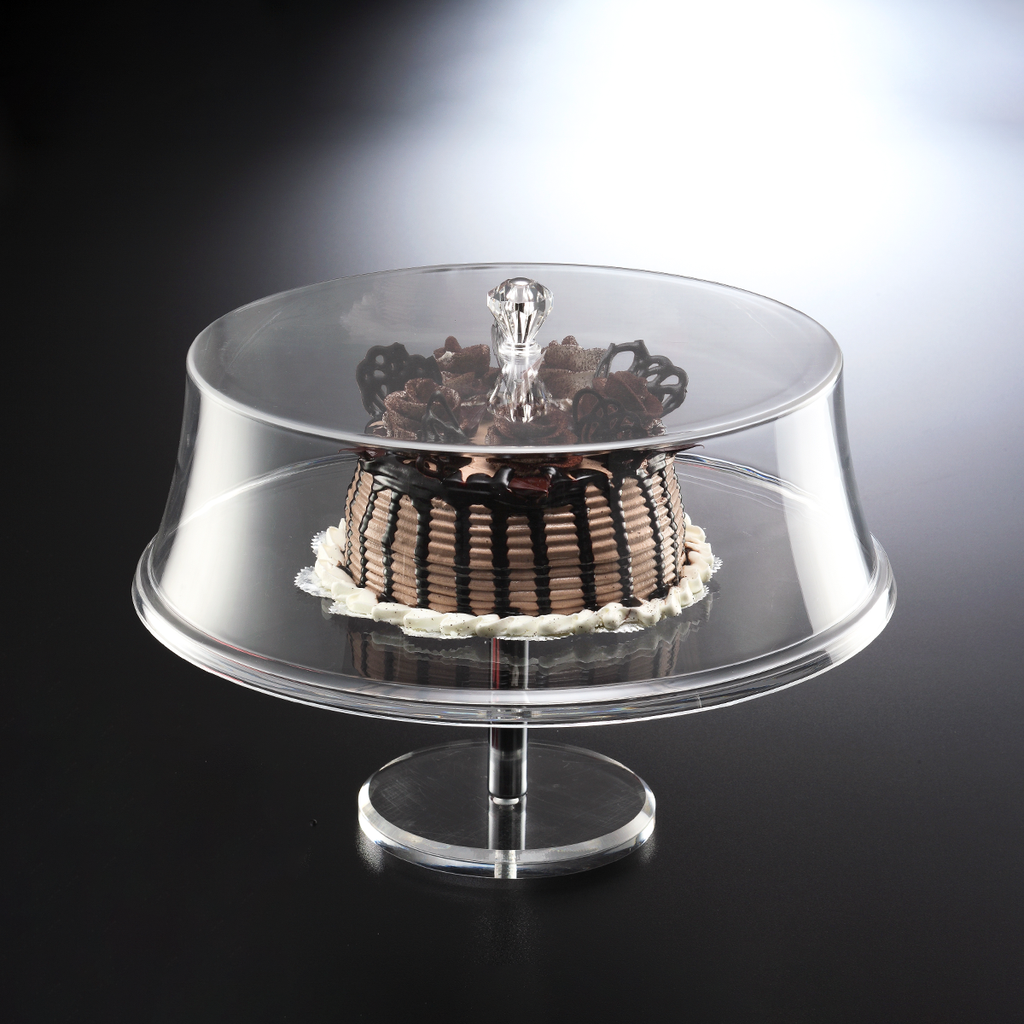 Vague Acrylic Round Cake Stand white Cover 30 cm