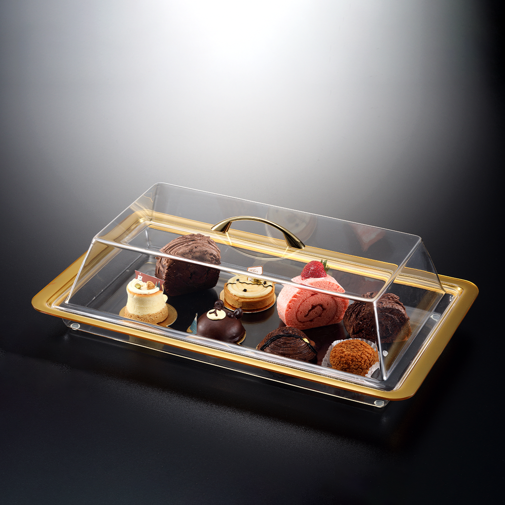 Vague Acrylic Bread Box Rectangular 50 cm Golden