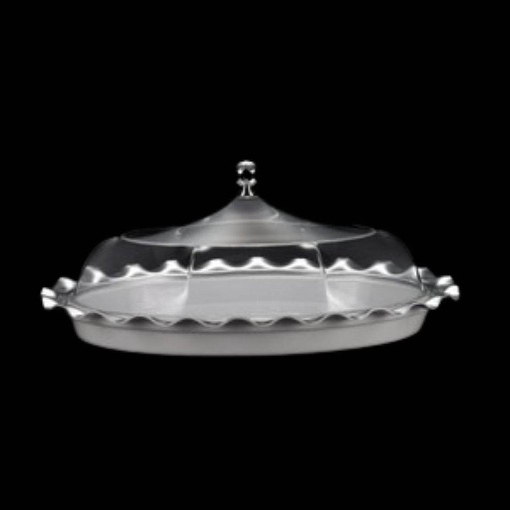 Vague Acrylic Oval Serving Set 52 cm Silver
