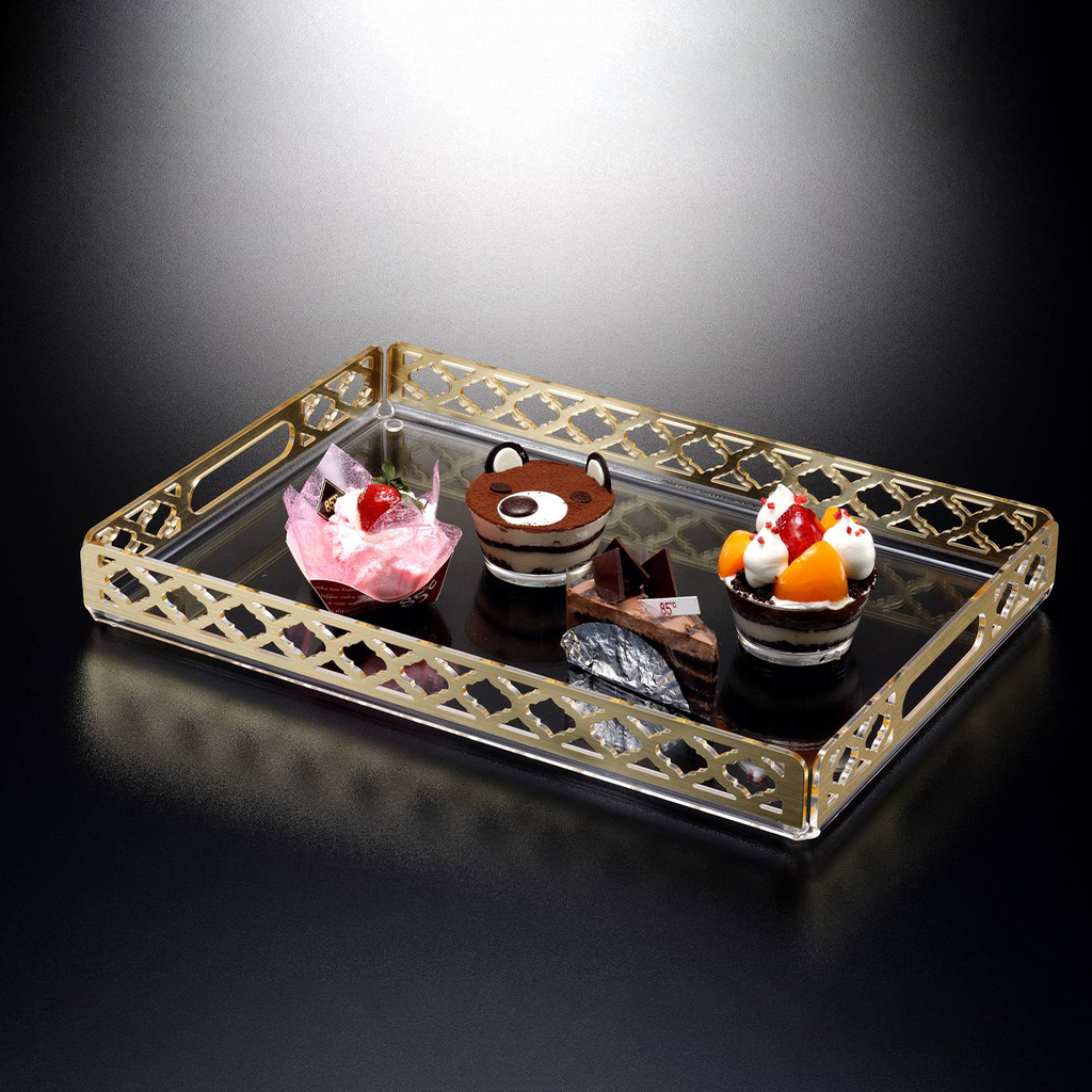 Vague Laser Tray Golden 46 cm