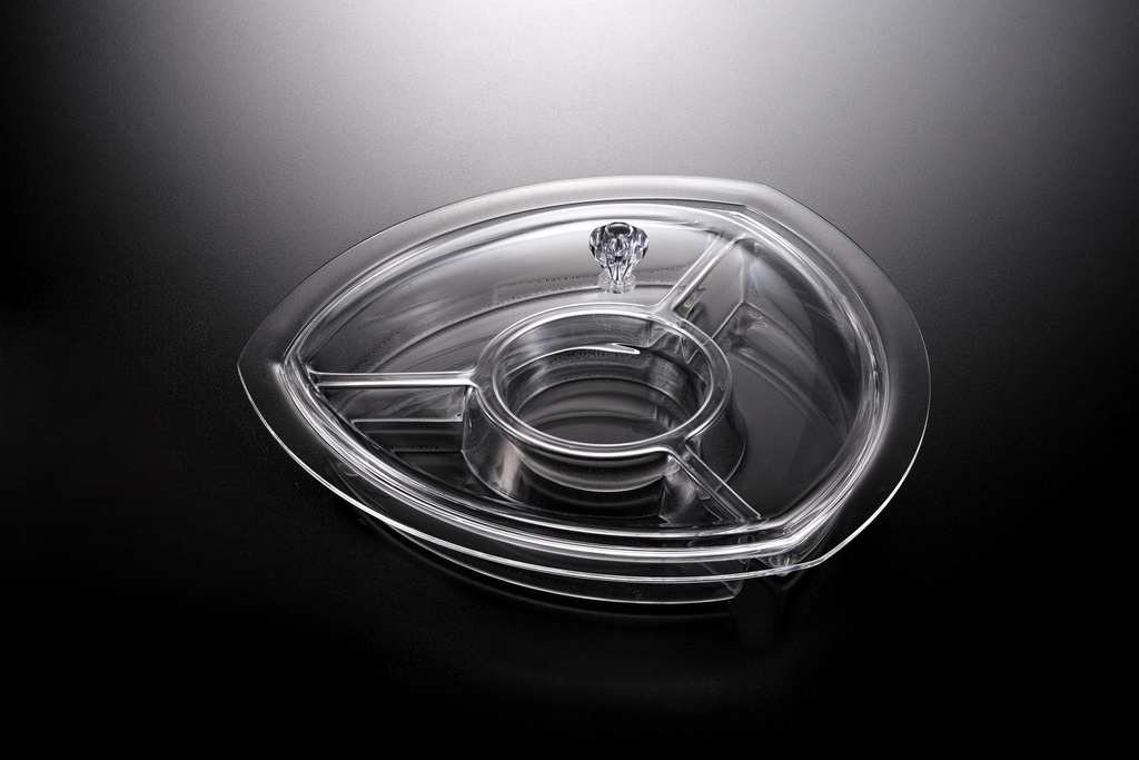 Vague Acrylic Triangle Serving Set with Dividers