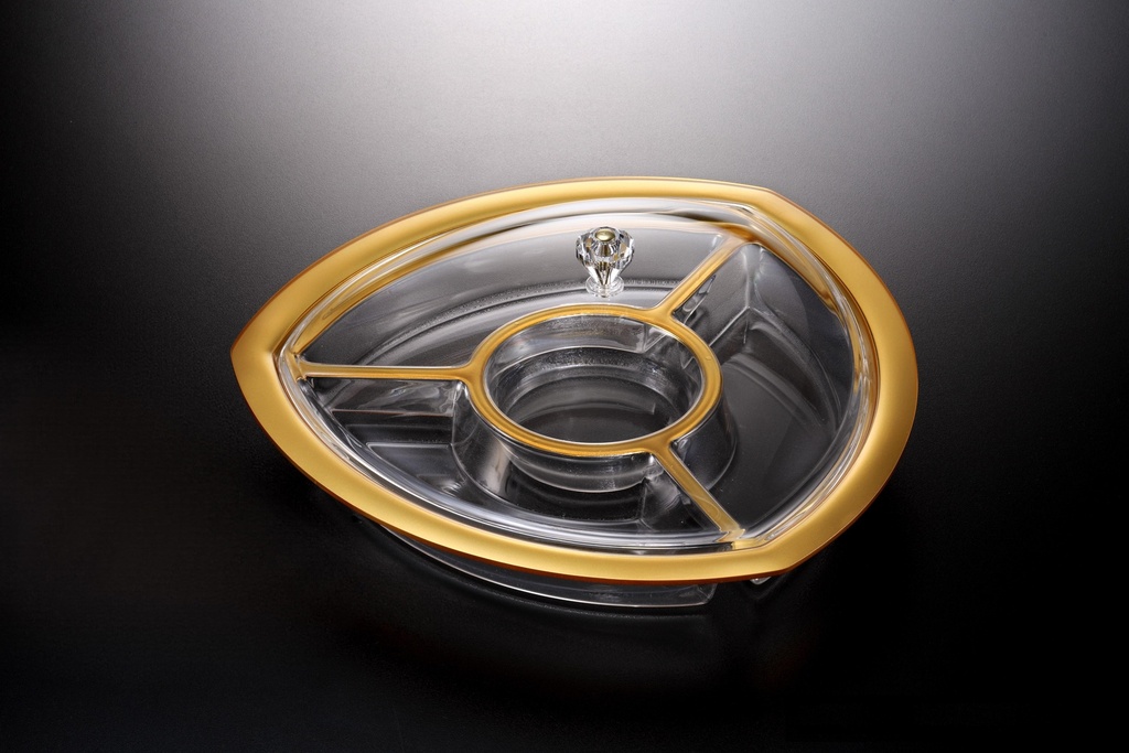 Vague Acrylic Triangle Serving Set with Dividers