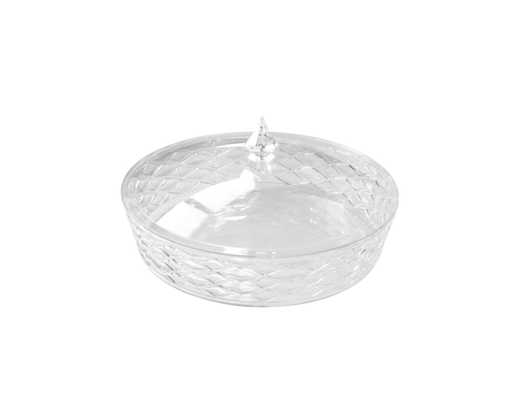 Vague Acrylic Transparent Round Small Candy Box with Cover 25.5 cm x 25.5 cm Tog Design