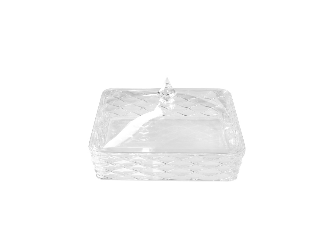 Vague Acrylic Transparent Square Small Candy Box with Cover 22.2 cm x 22.2 cm Tog Design