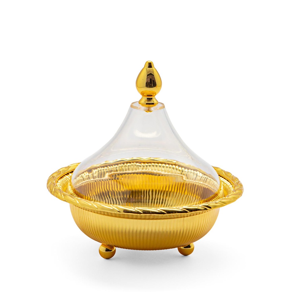 Vague Metal Dates Bowl with Acrylic Cover 15 cm