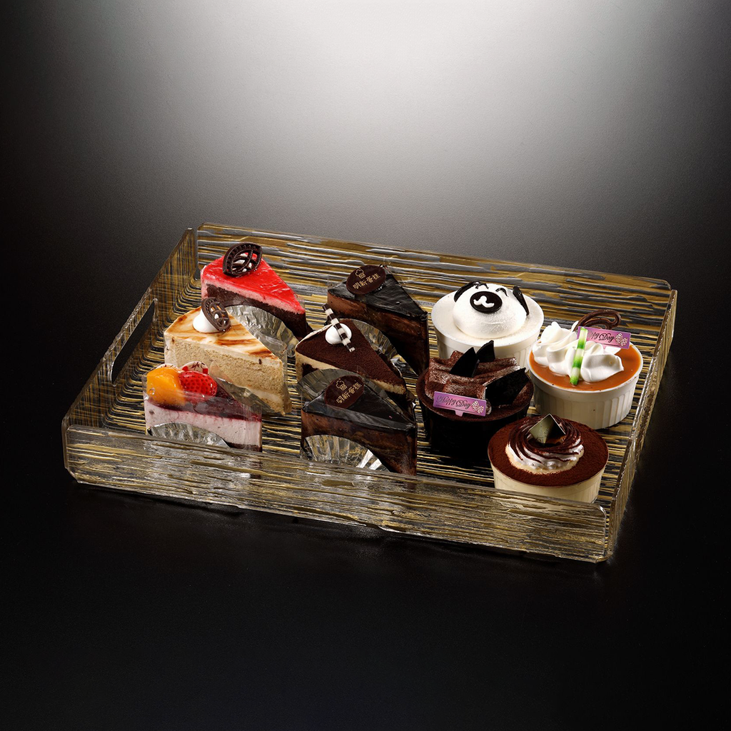 Vague Basic Tray Bark Golden Lines 56 cm