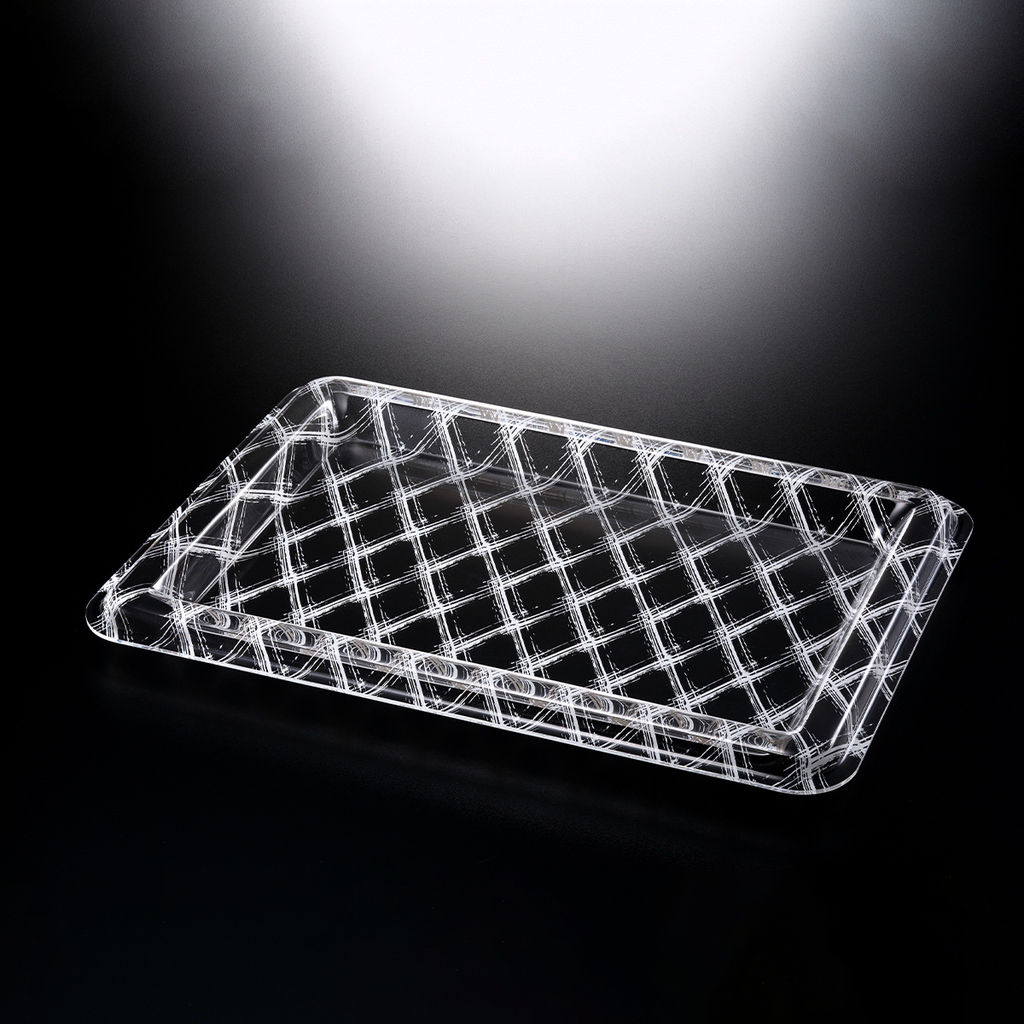 Vague Acrylic Rectangular Tray 60 cm White Design