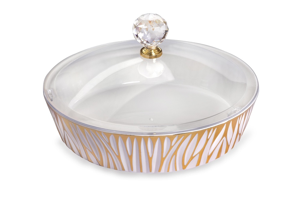 Vague Round Acrylic Candy Box with Cover 30.5 cm x 30.5 cm