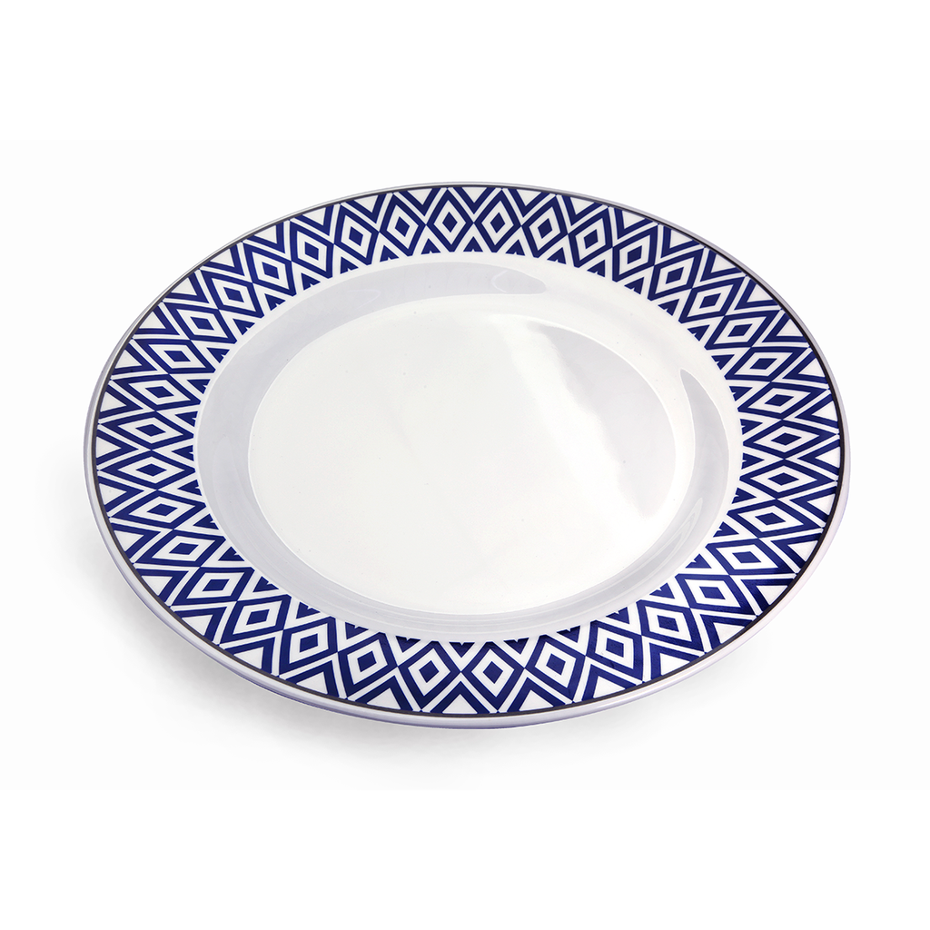 Vague Melamine Plate Blue 13"