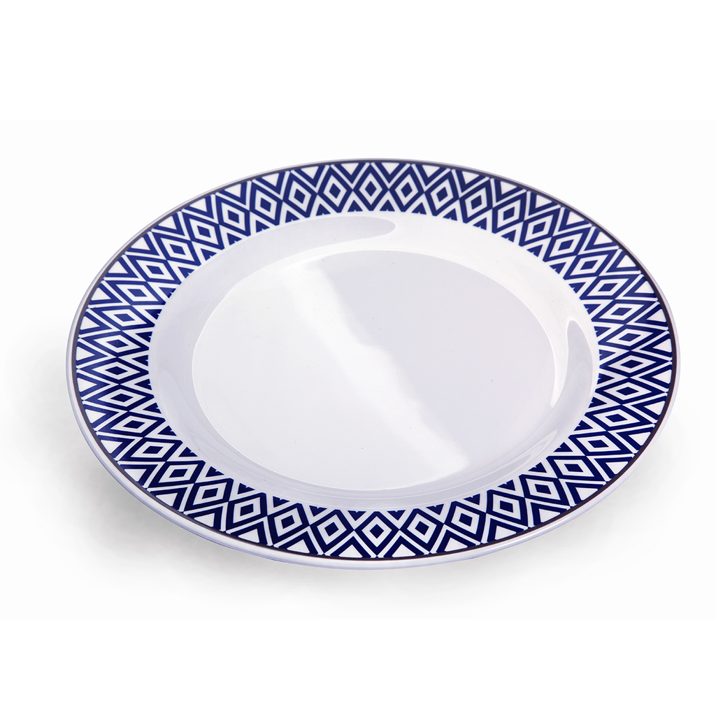 Vague Melamine Round Plate Blue 10"