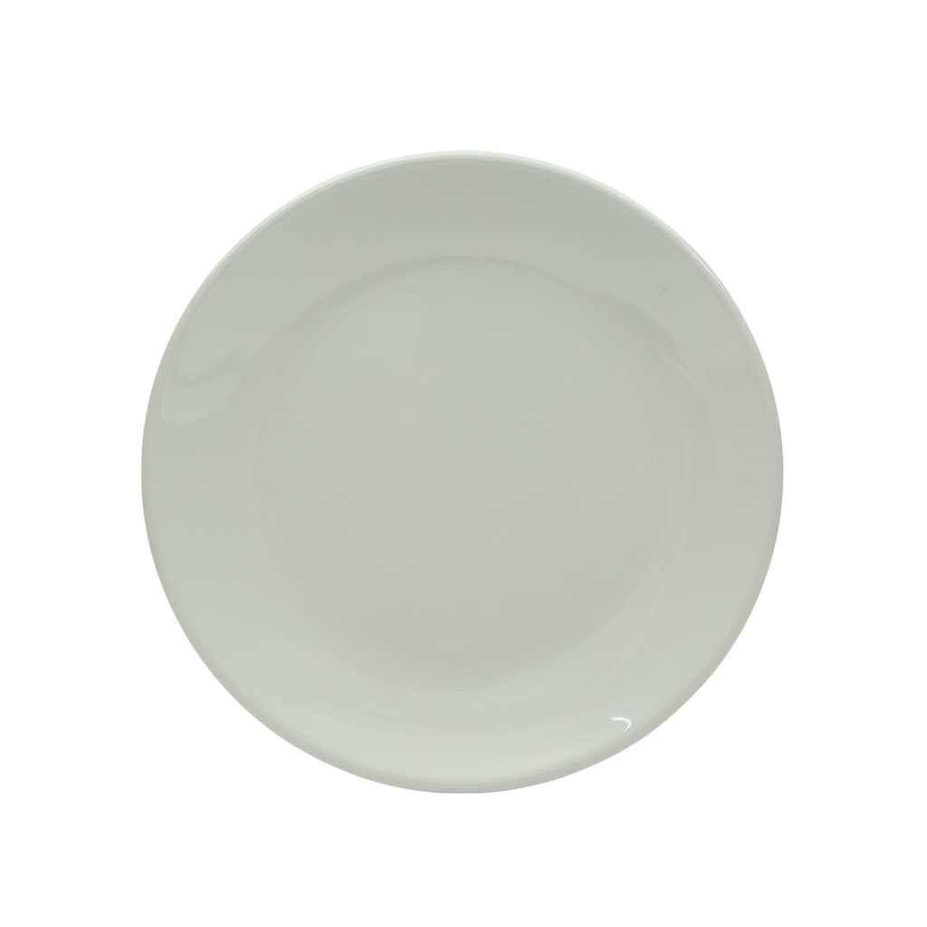 Vague White Melamine Round Plate 25 cm