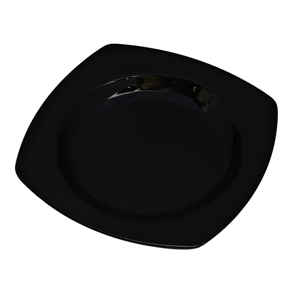 Vague Black Melamine Rectangular Plate 21.5 cm x 21.5 cm