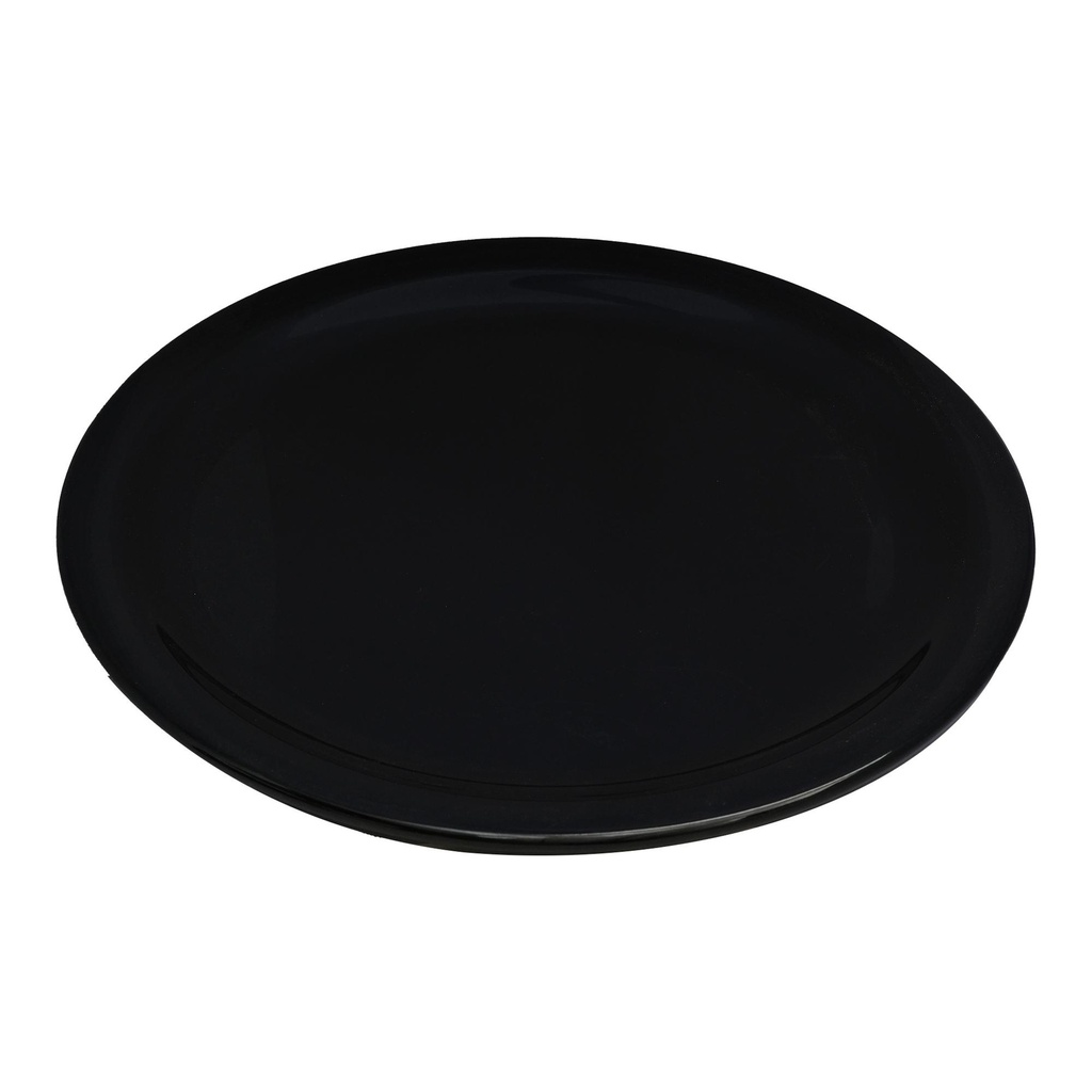 Vague Black Melamine Round Plate 28 cm