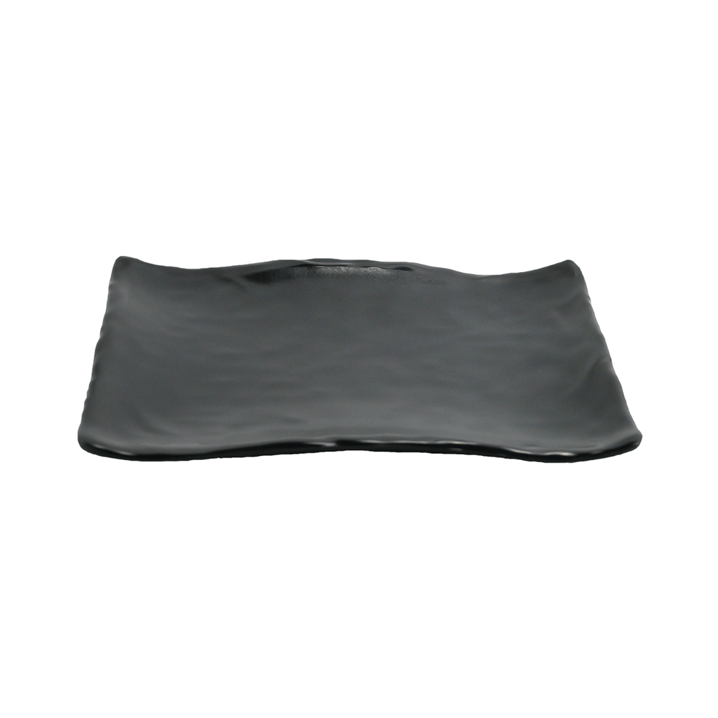 Vague Black Melamine Rectangle Plate 29 x 20 cm