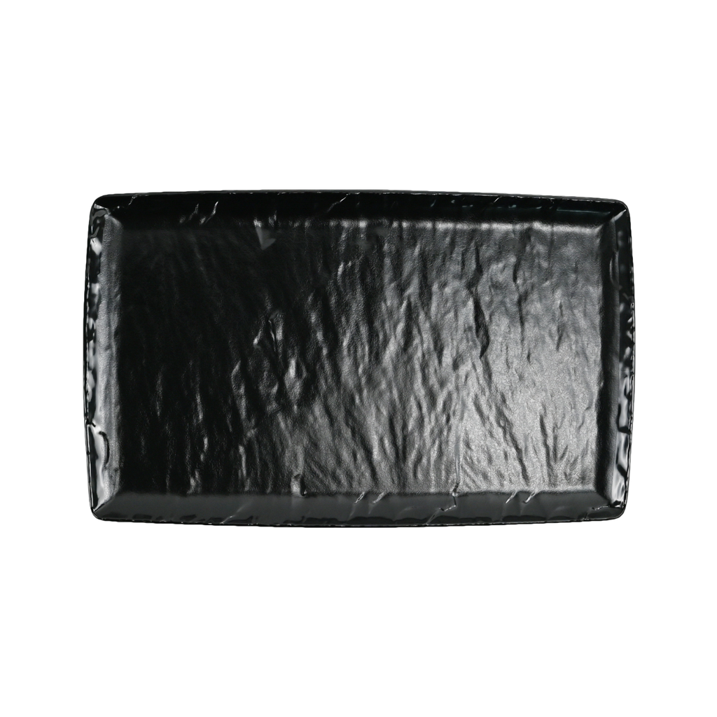 Vague Black Melamine Rectangle Plate 43 x 26.3 cm