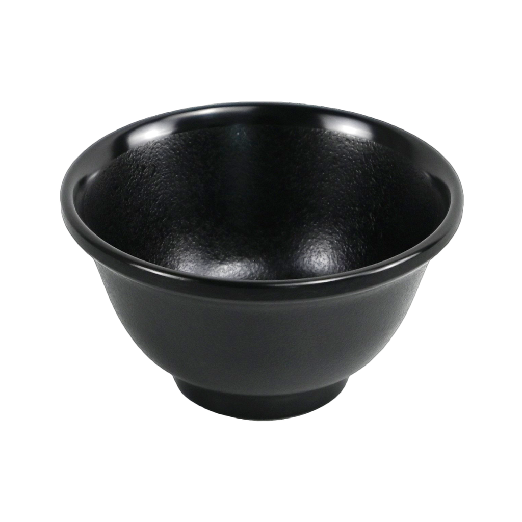 Vague Black Melamine Round Rice Bowl 5"