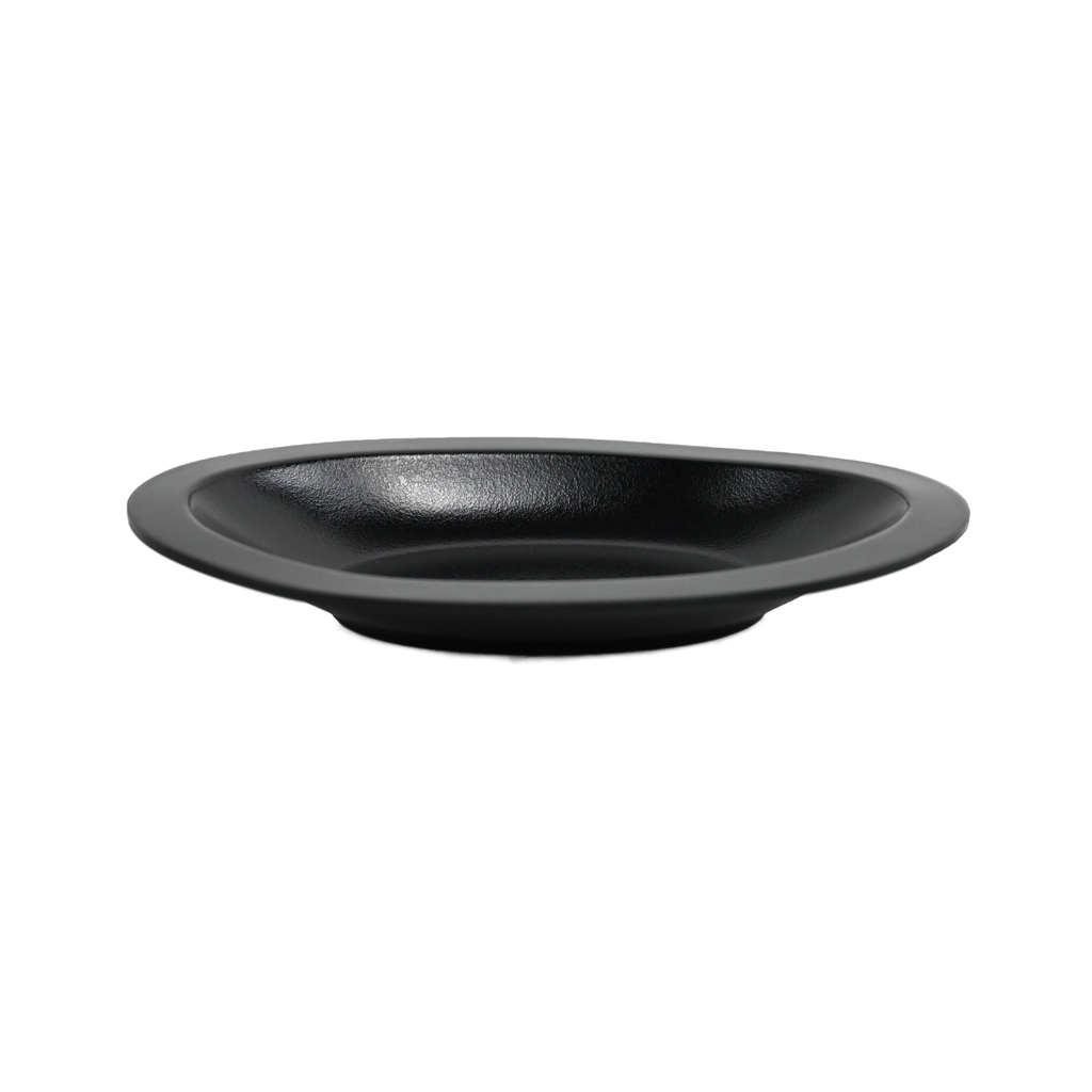 Vague Black Melamine Oval Dish 7.2"