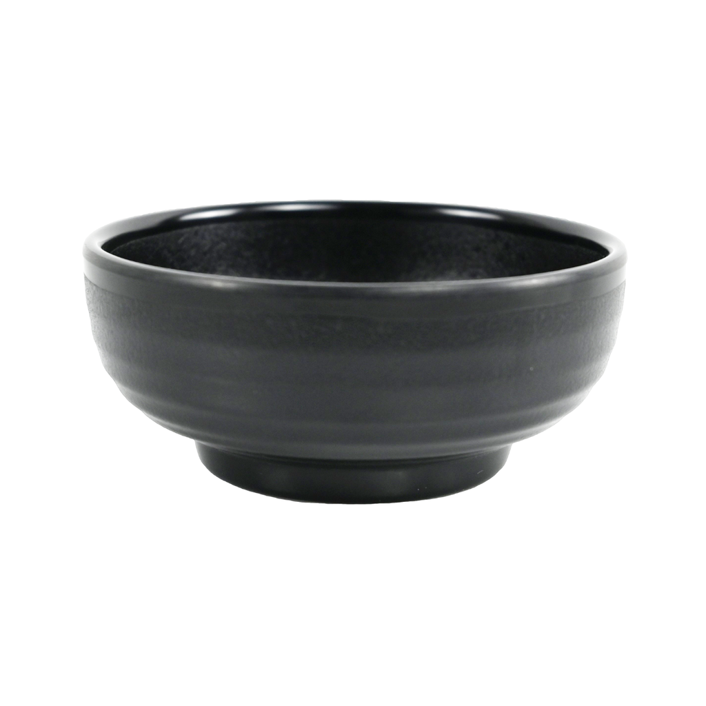 Vague Black Melamine Round Bowl 3.75"