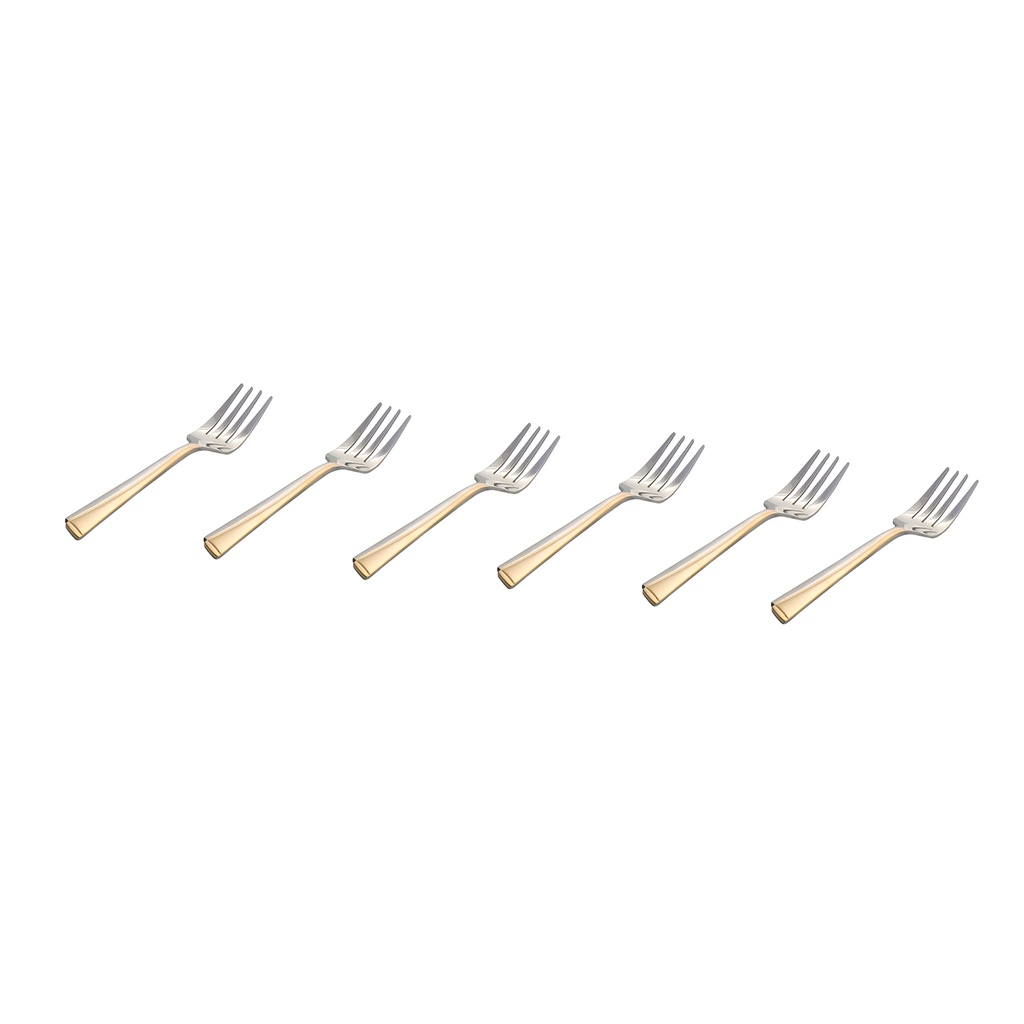 Vague Stainless Steel Dinner Fork Golden 6 Pieces