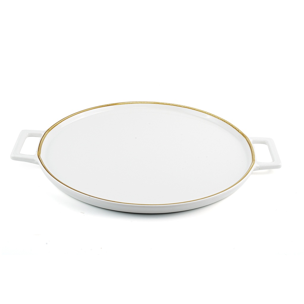 Porceletta Ivory Mocha Porcelain Pizza Plate 32 cm / 12"