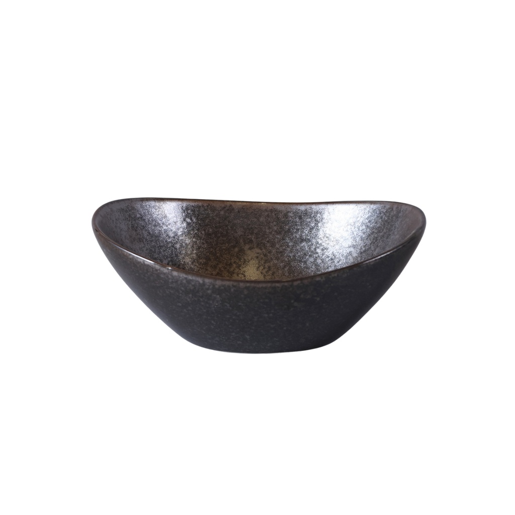 Porceletta Rustic Black Reactive Glaze Porcelain 6" Bowl