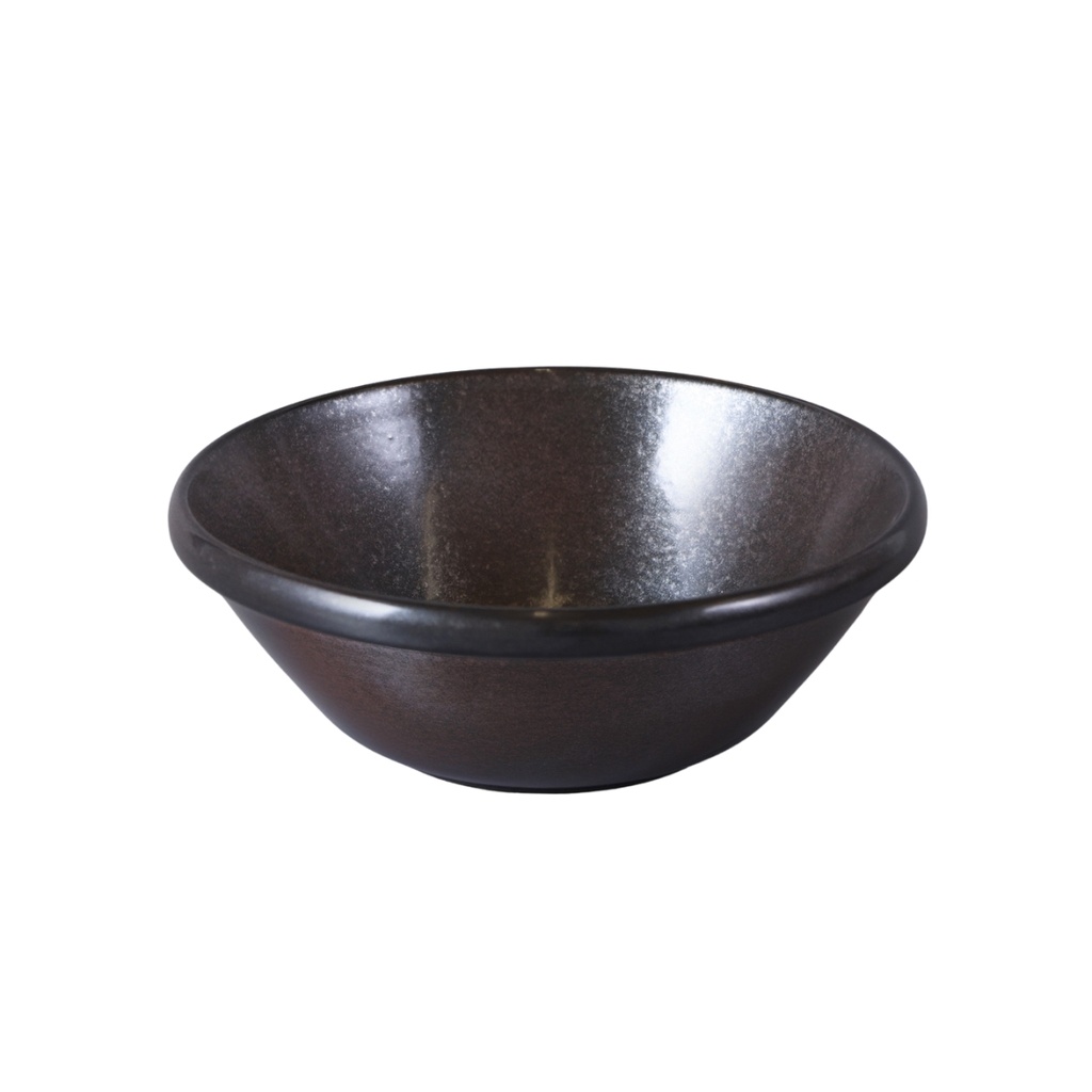 Porceletta Rustic Black Reactive Glaze Porcelain Mezza & Salad Bowl 6"