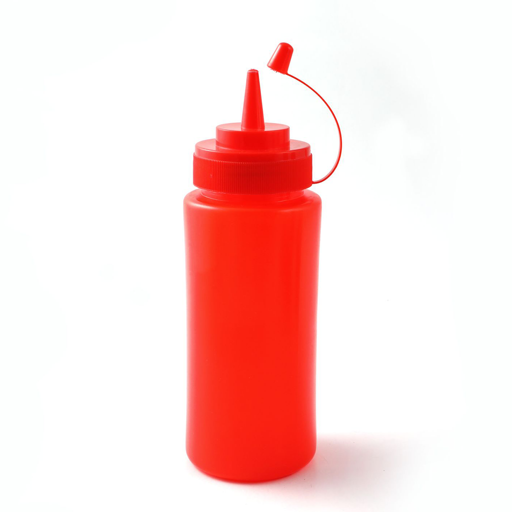 Plastic 450 ml Sqeezer Red with Lid