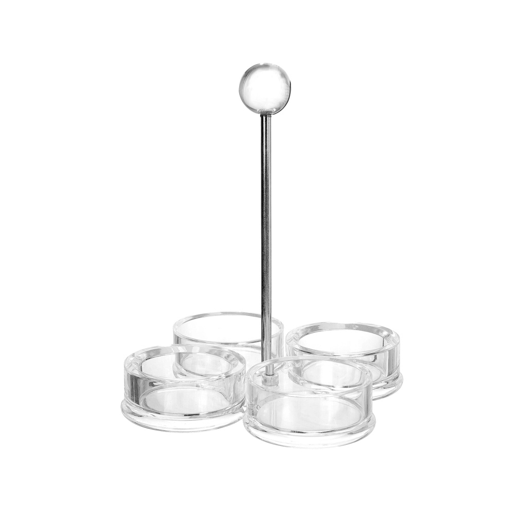 Silver Acrylic Condiment Set 14.5 cm