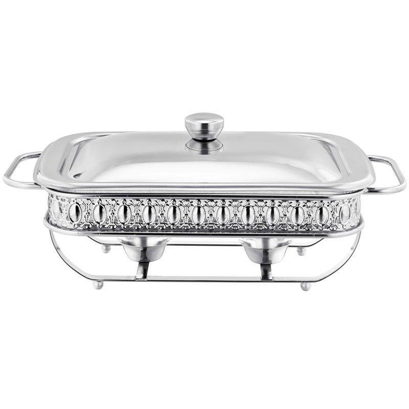 2L Silver Rectangular SS Food Warmer