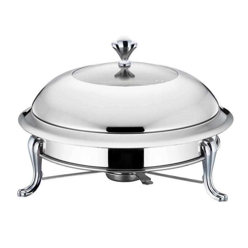 22 cm Silver Round SS Crown Food Warmer