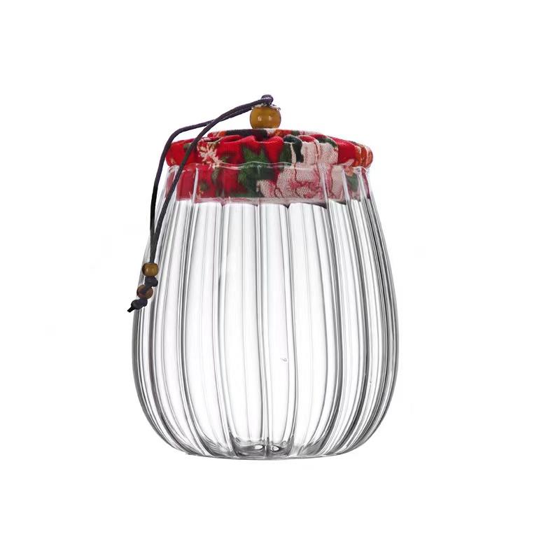 350ml Transparent Glass Jar with Cloth Lid