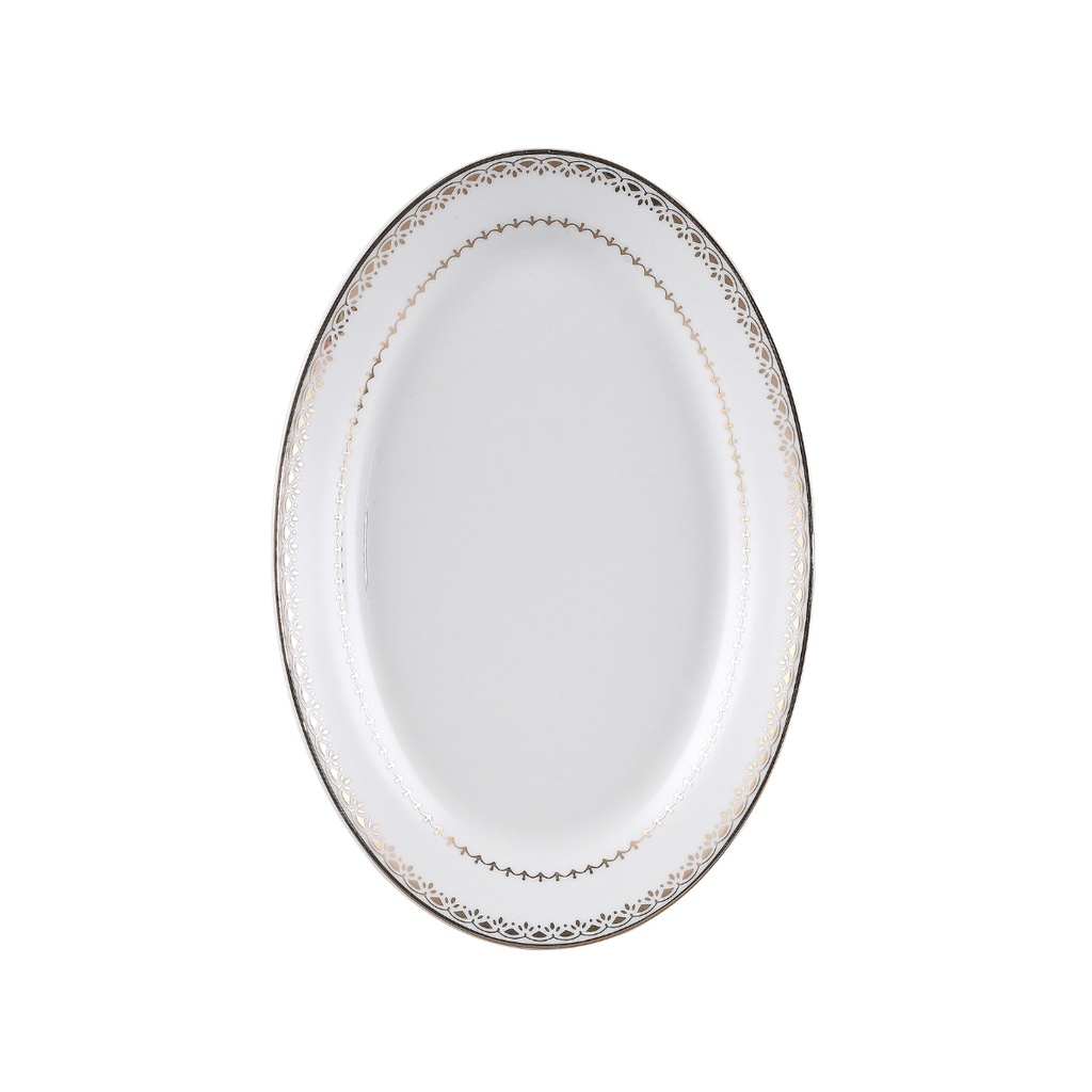 Decopor 10" Oval Plate Golden Design