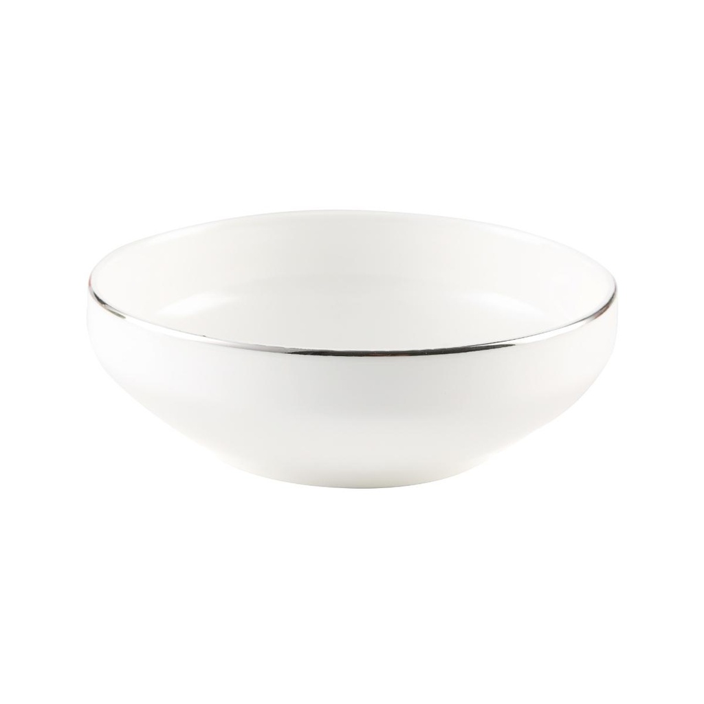Decopor New Bone China 5.5" Bowl With Silver Rim