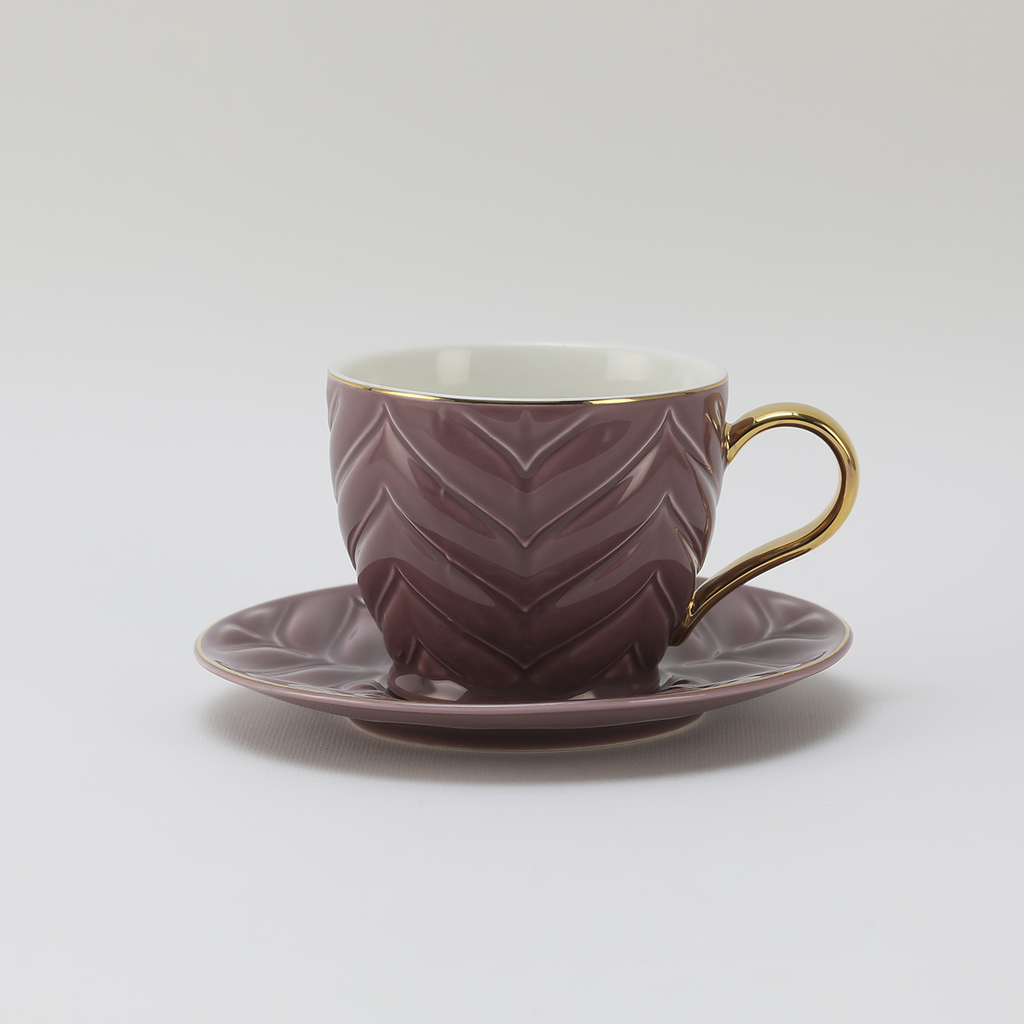 Decopor Plum Purple 6/6 Milk cup and saucer 200 ml RS-1919