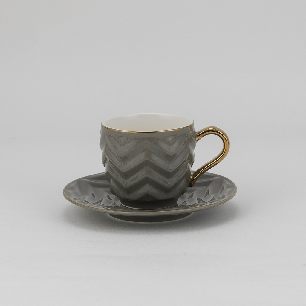 Decopor Dark Grey 6/6 coffee cup and saucer 75 ml RS-2020