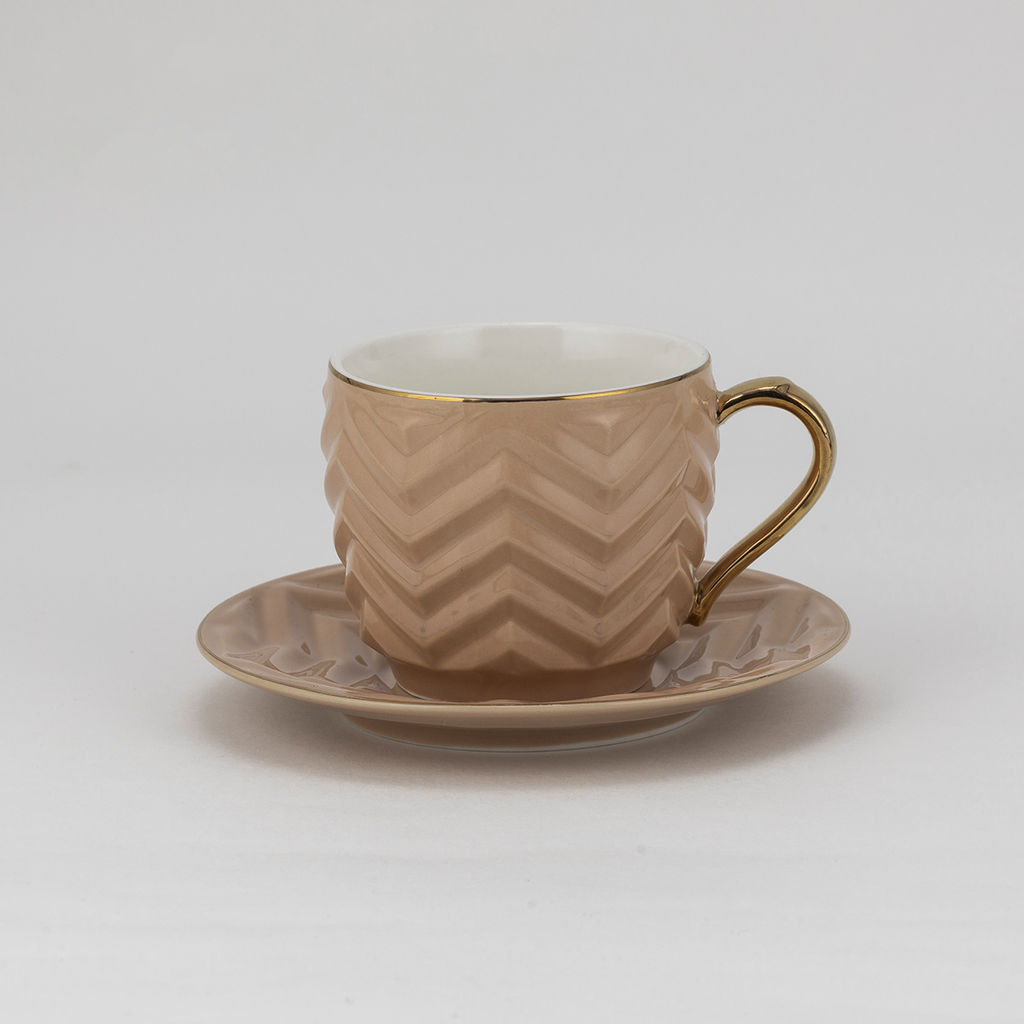 Decopor Tan 6/6 Milk cup and saucer 200 ml RS-2020