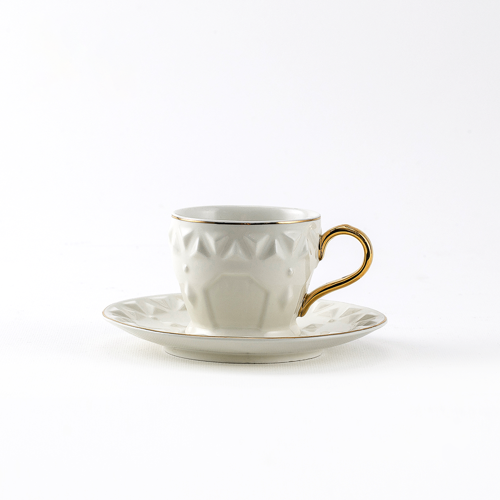 Decopor Creamy White 6/6 coffee cup and saucer 75 ml RS-2121