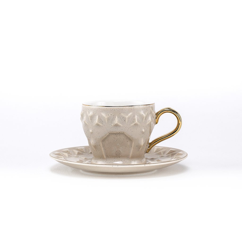 Decopor Dotted White 6/6 coffee cup and saucer 75 ml RS-2121