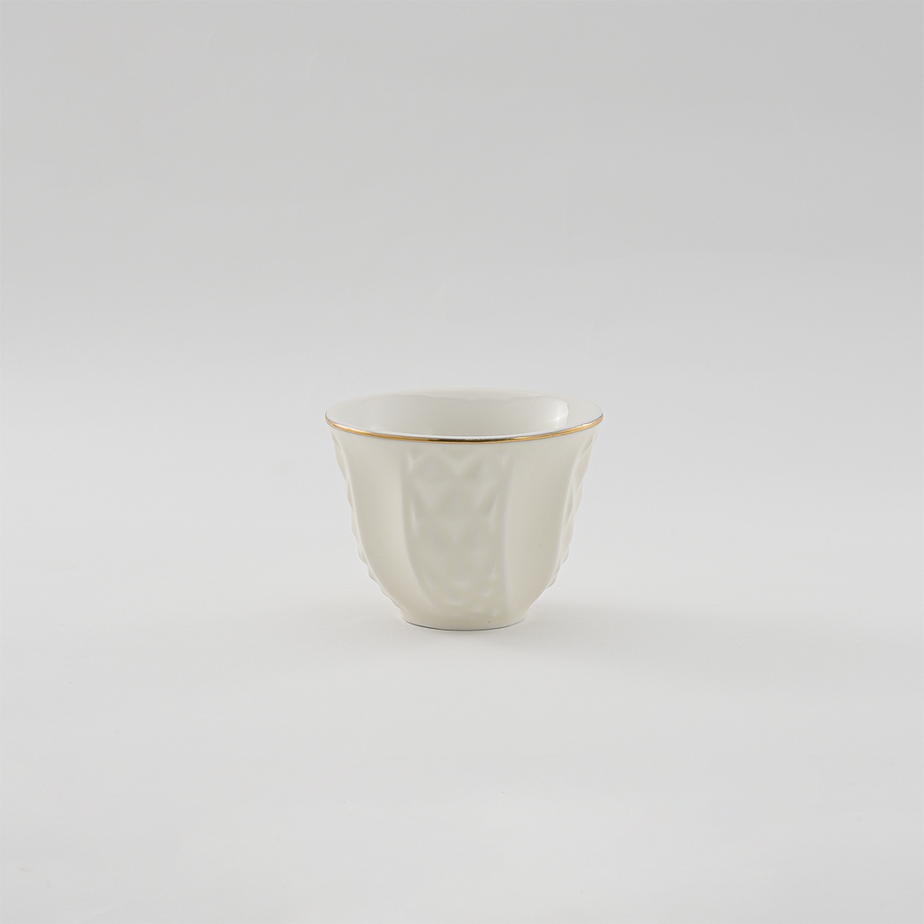 Decopor Porcelain cawa cup 12 pieces set Creamy White 50 ml RS-2424